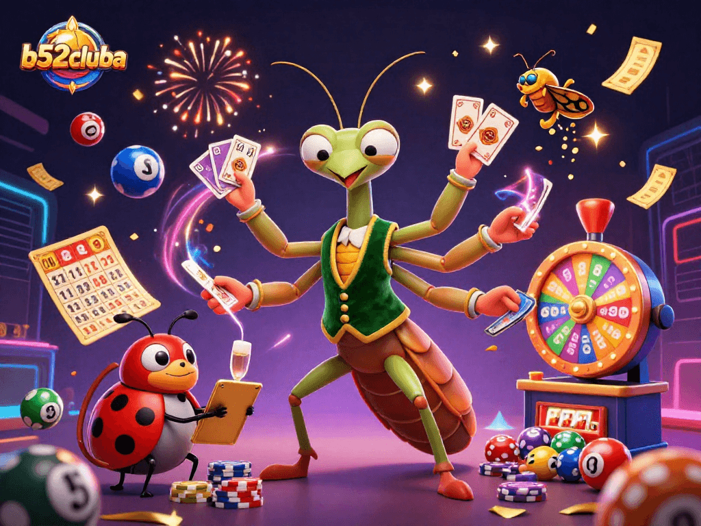 Engage with b52cluba while winning prizes in a vibrant 3D casino scene of dynamic games.
