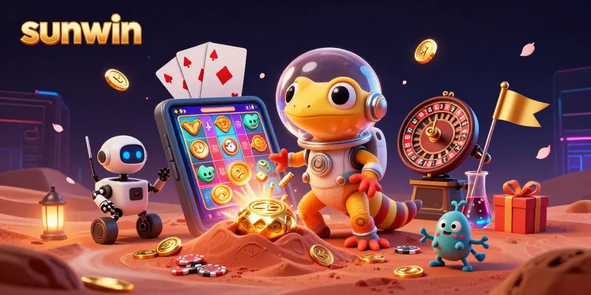 Experience the vibrant sunwin casino scene with the Martian gecko and golden treasures.