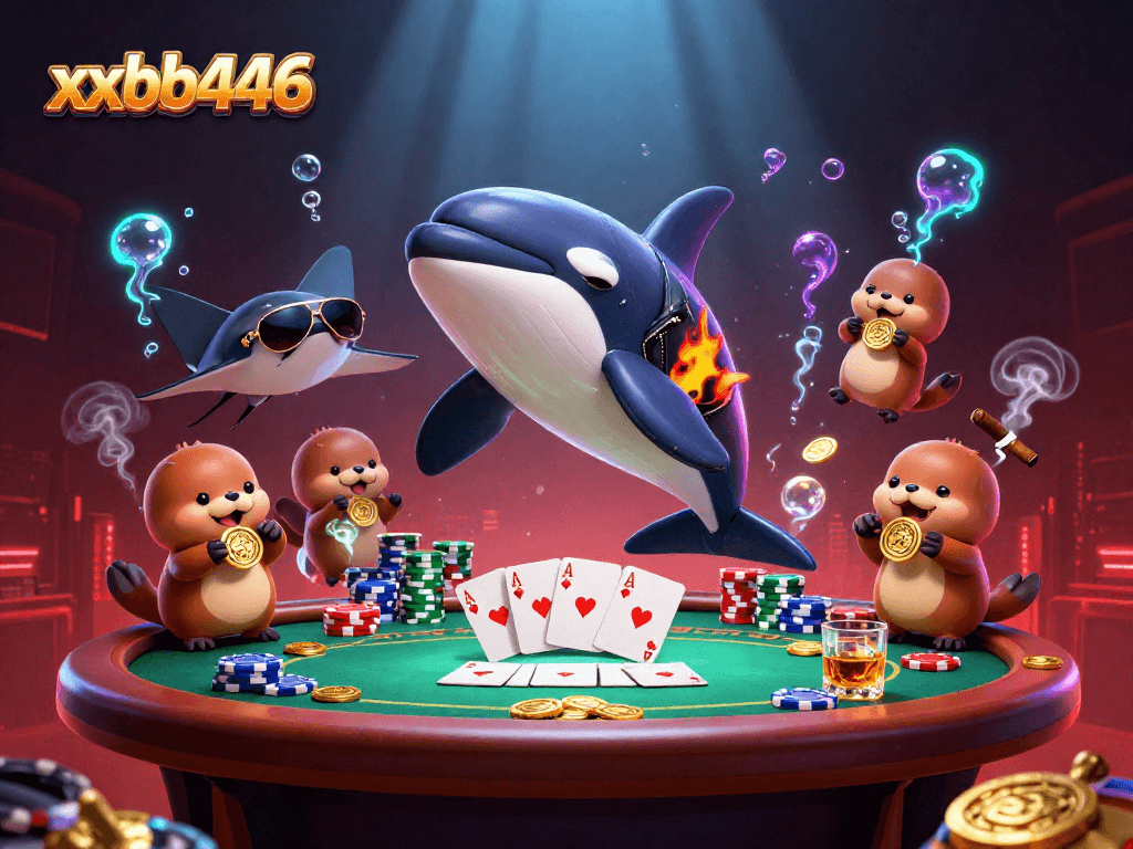 Play exciting games with xxbb446 while observing vibrant underwater characters and poker elements.