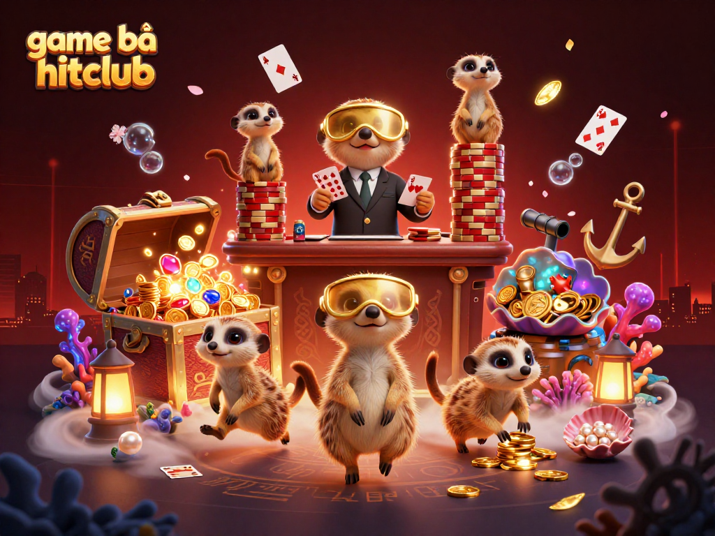Engage in exciting gameplay with game bài hitclub as meerkats run a lively casino