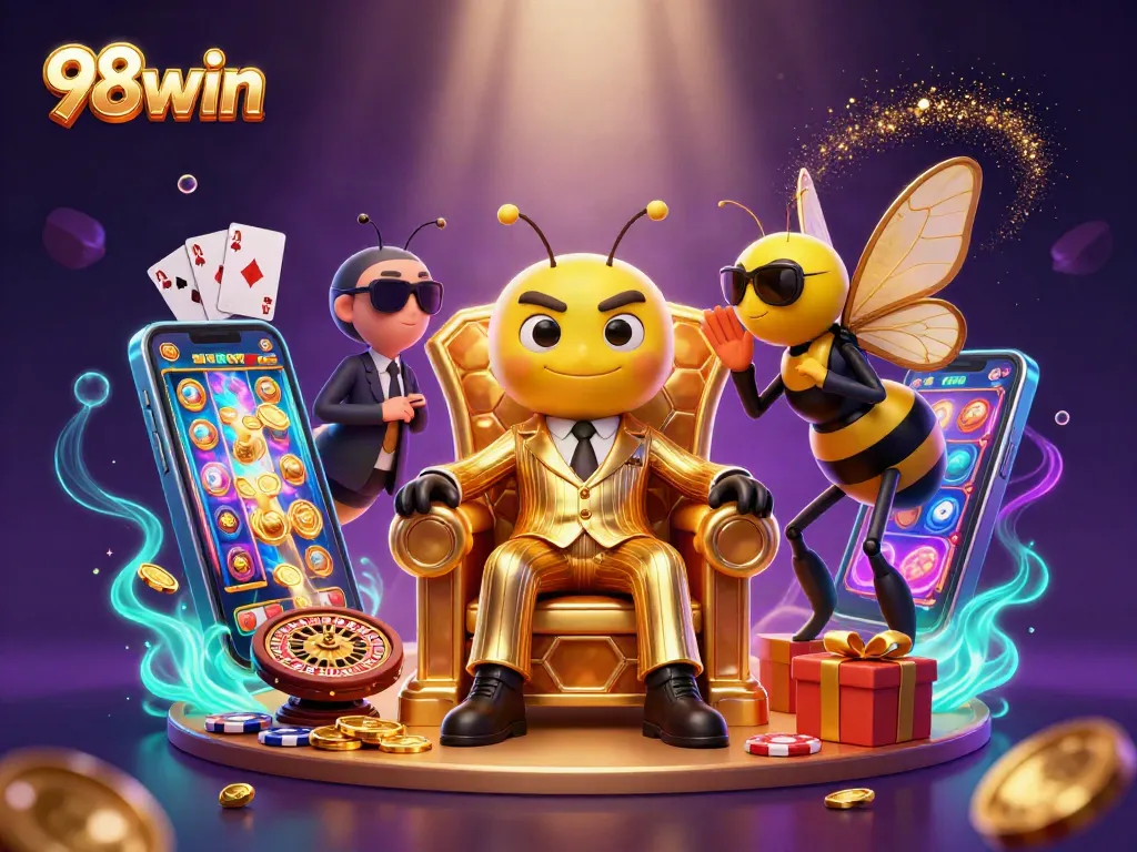 Experience excitement with 98win's casino games featuring vibrant characters and rich animations.