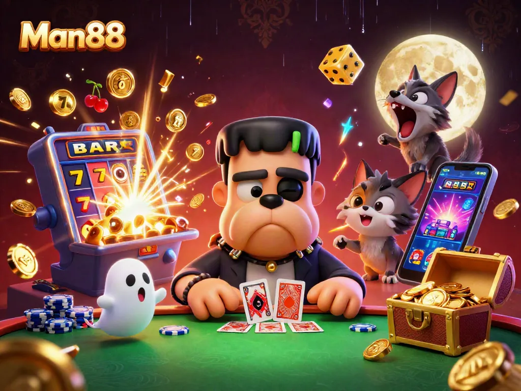 Experience thrilling games at Man88 with vibrant characters and exciting casino action.
